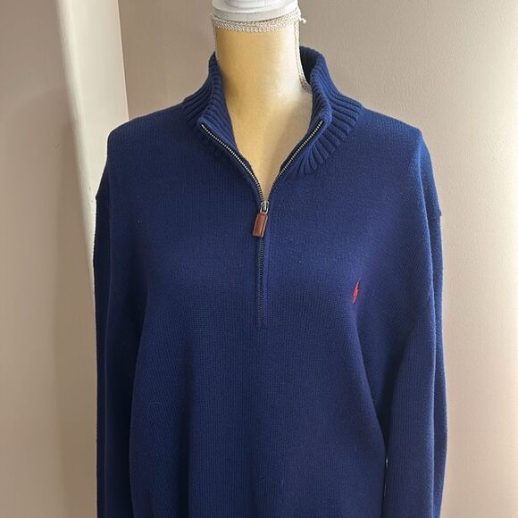 EUC Polo Ralph Lauren Men’s quarter zip Sweater(size XXL) - Picture 3 of 6